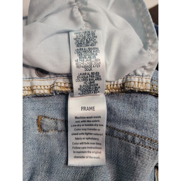 Frame Jeans Womens SZ 27 Le Original Straight High Rise Button Fly Distressed - Picture 9 of 10